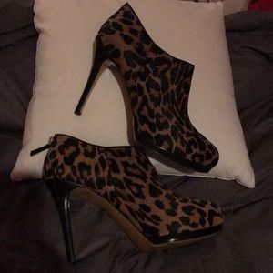 Nine West Animal Print Booties - size 12